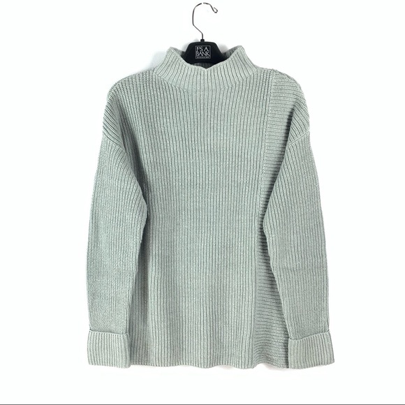 Caslon Grey Heather Mock Neck Ribbed Pullover Long Sleeve Sweater - Picture 2 of 7